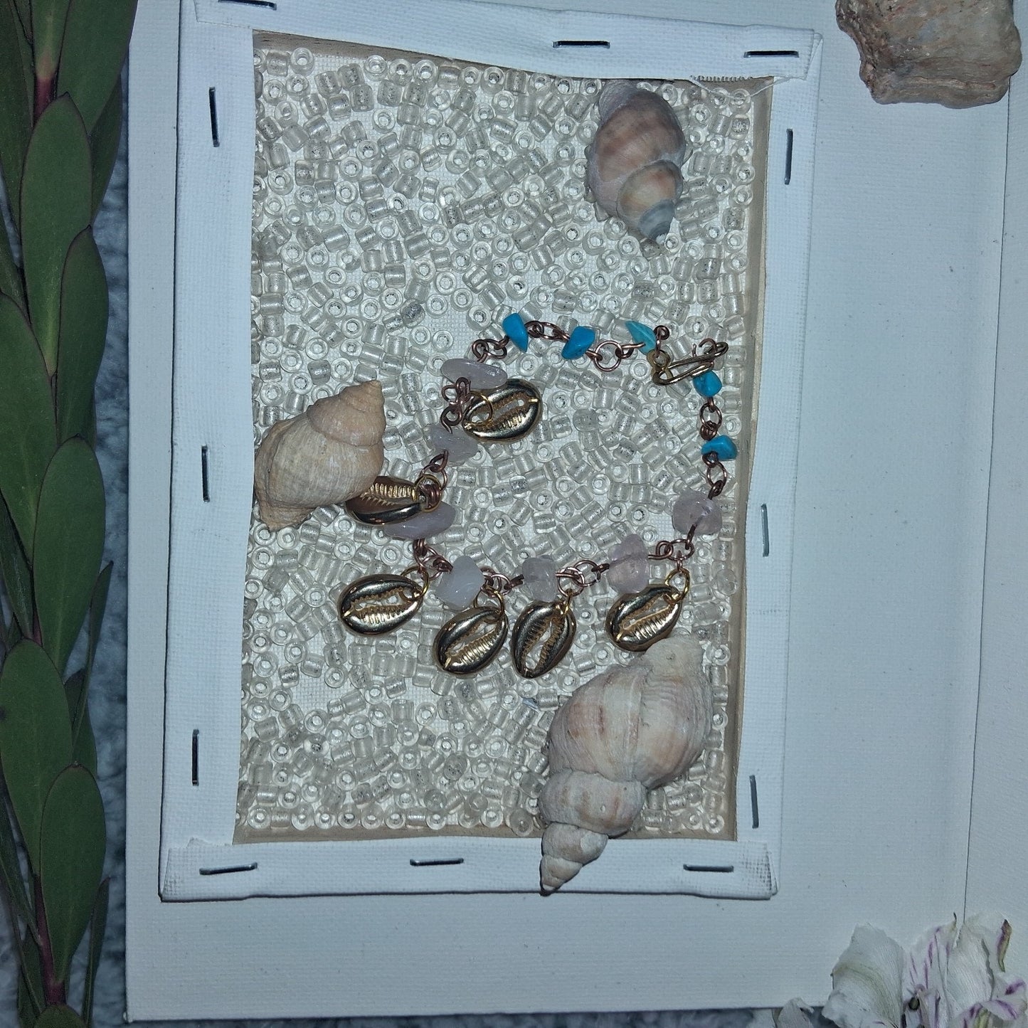 Gorgeous Handmade BOHEMIAN OCEAN THEME SHELL TURQUOISE BEADED BRACELETS