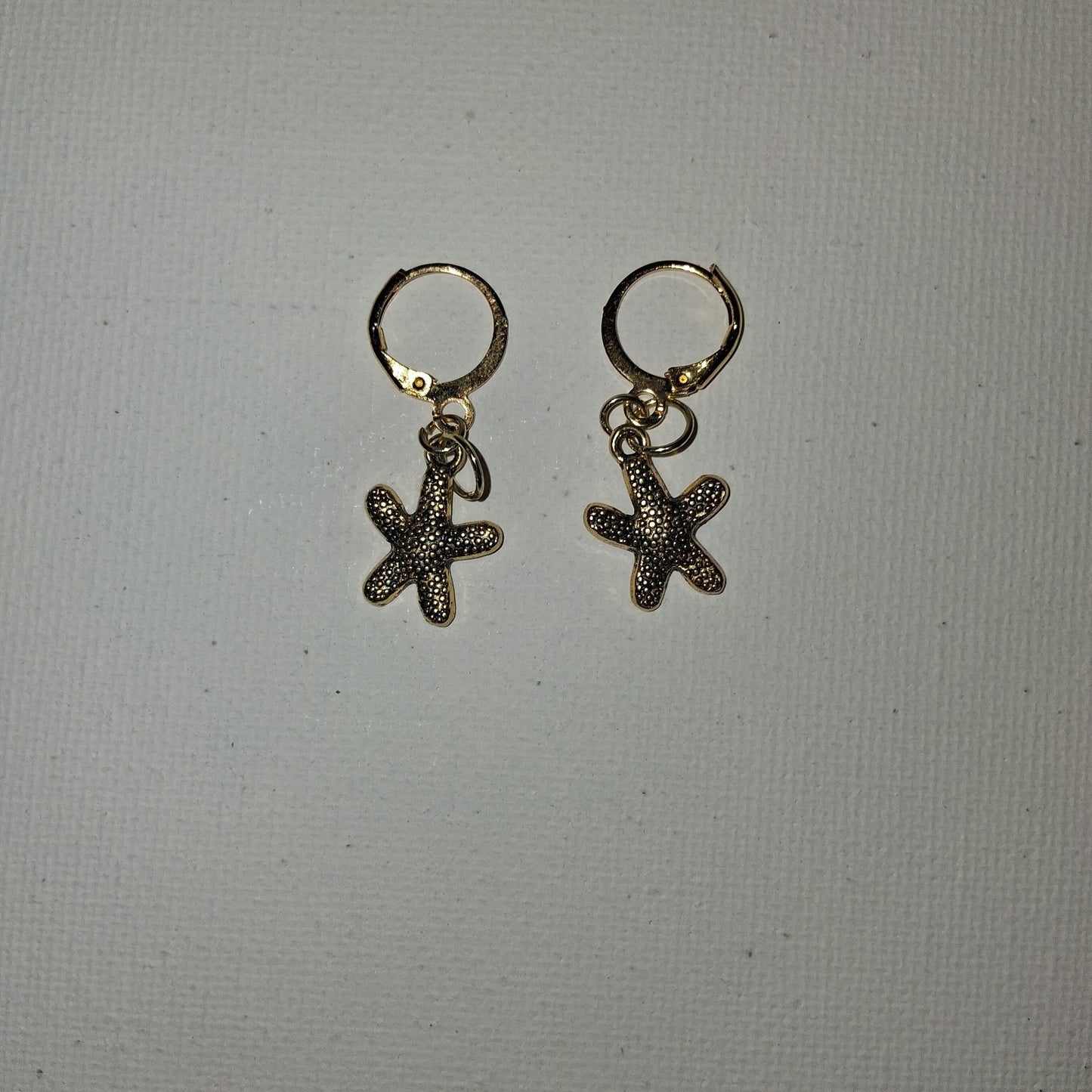 Adorable Gold Starfish Dangle Earrings Boho Beach Jewelry Ocean Theme