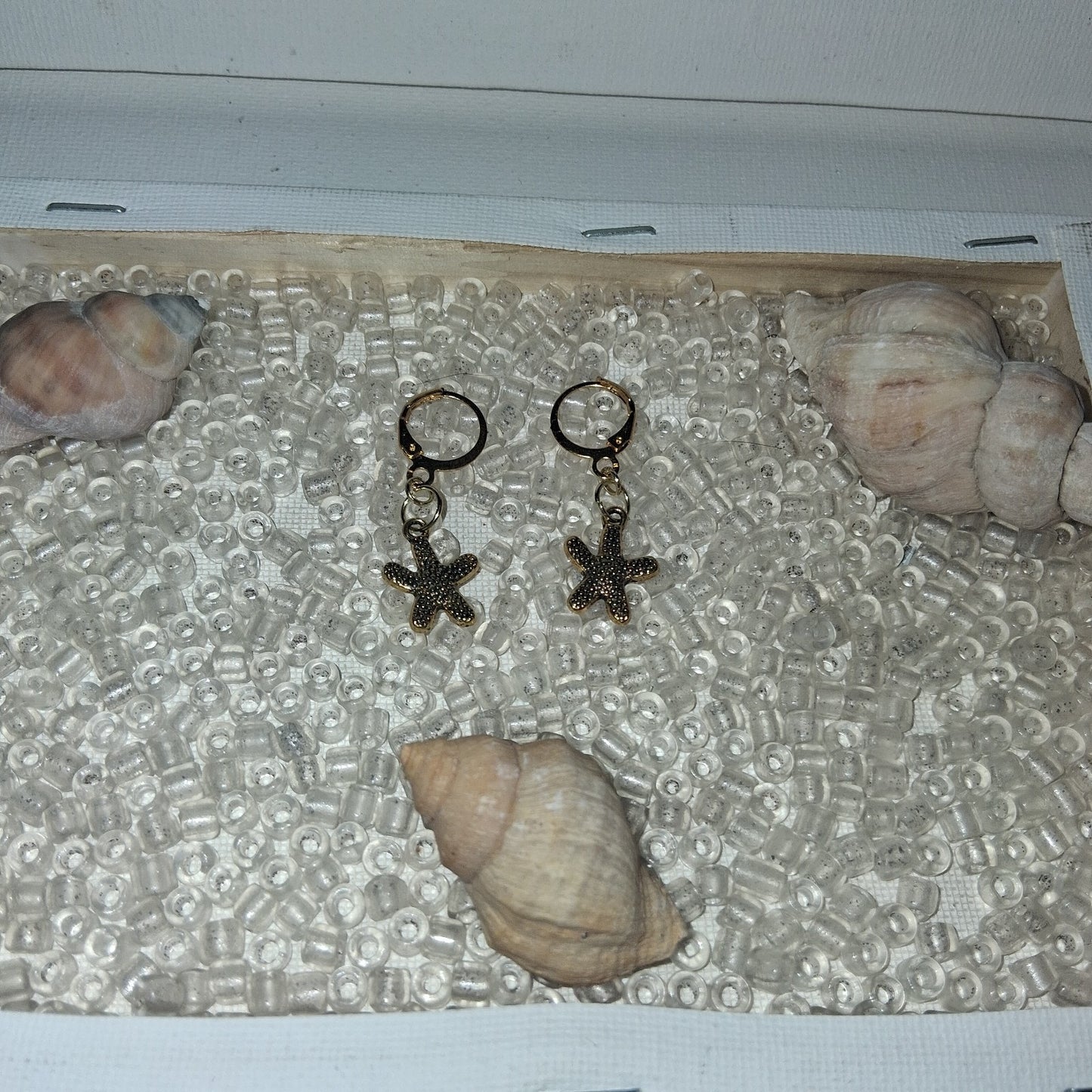 Adorable Gold Starfish Dangle Earrings Boho Beach Jewelry Ocean Theme