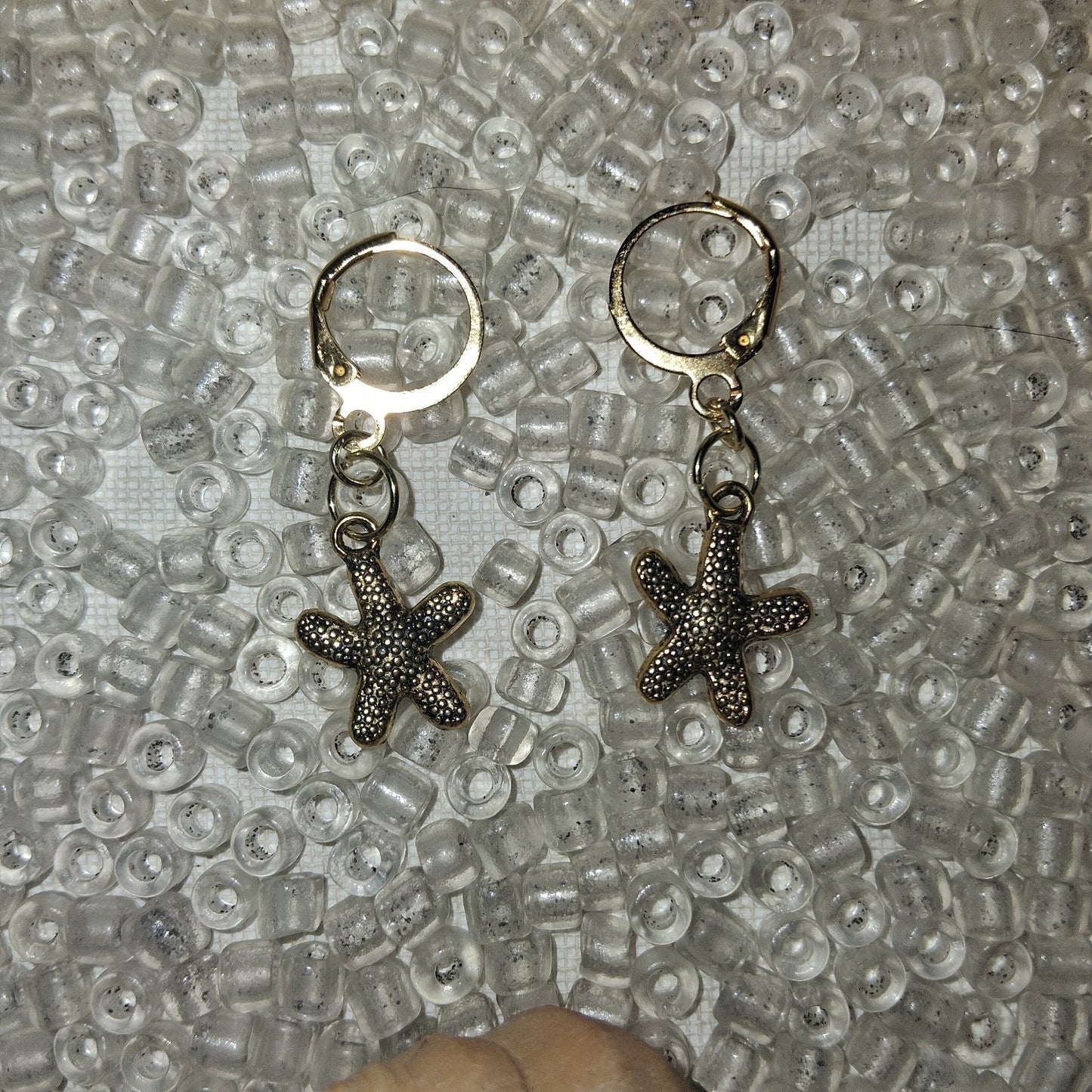 Adorable Gold Starfish Dangle Earrings Boho Beach Jewelry Ocean Theme