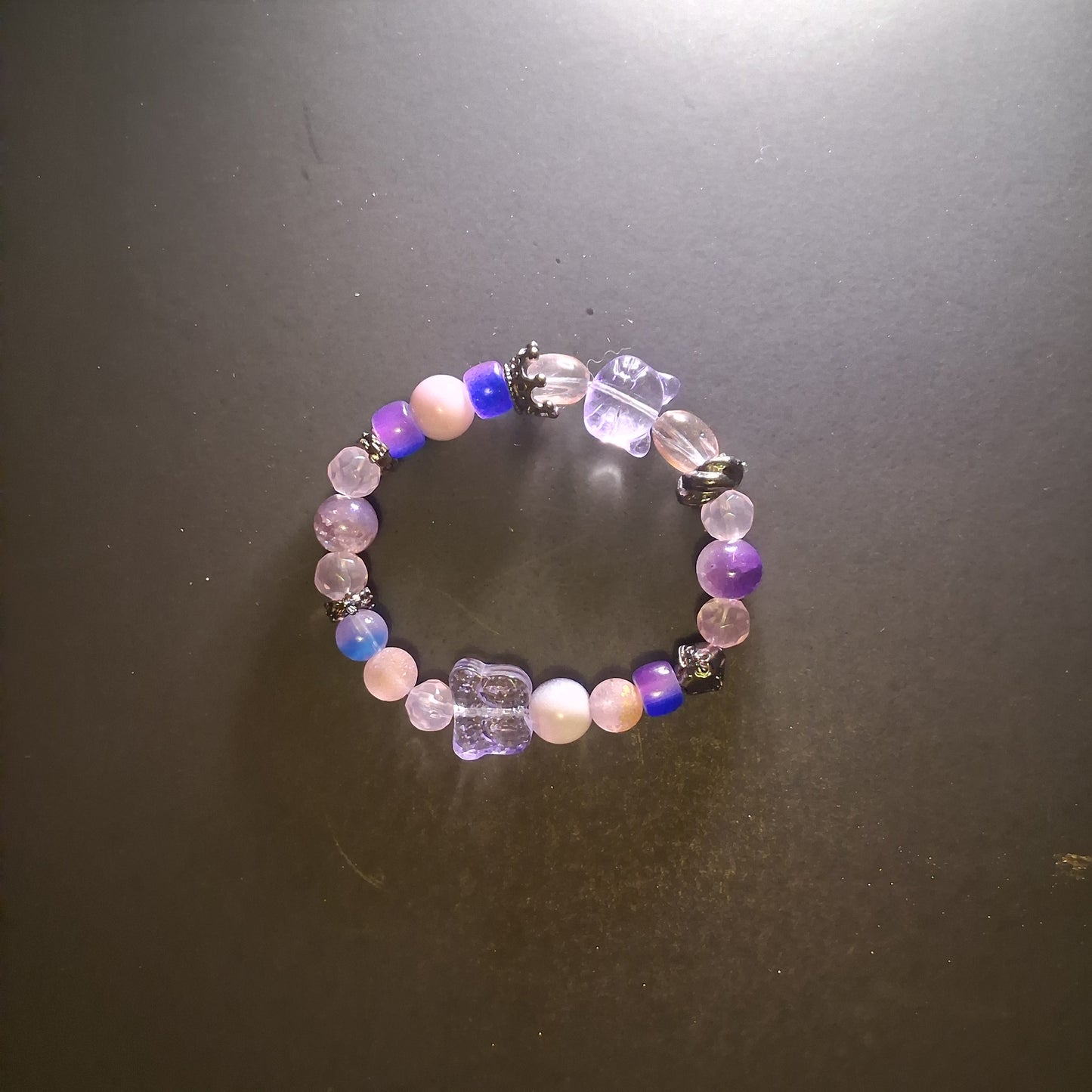 Purple Butterfly Kitty theme bracelet