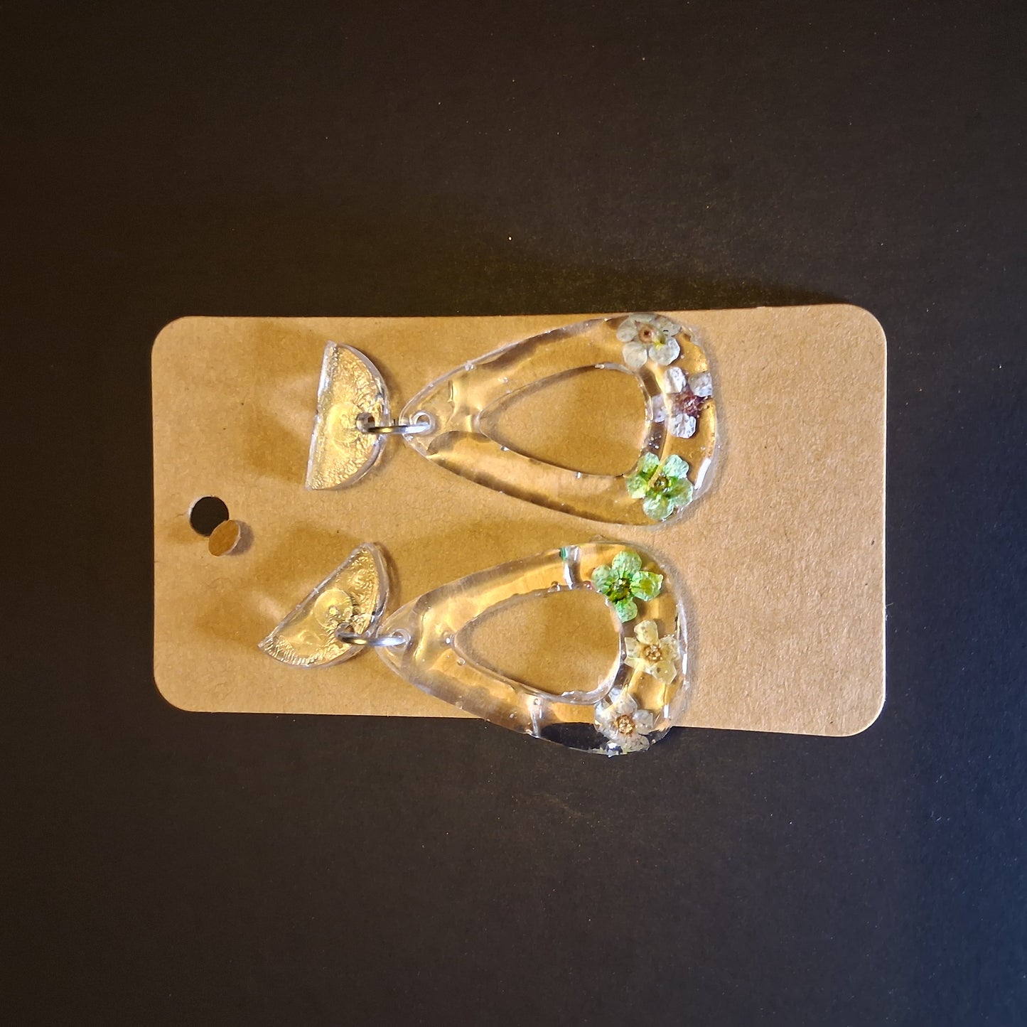 Handmade Resin Flower pendant earring