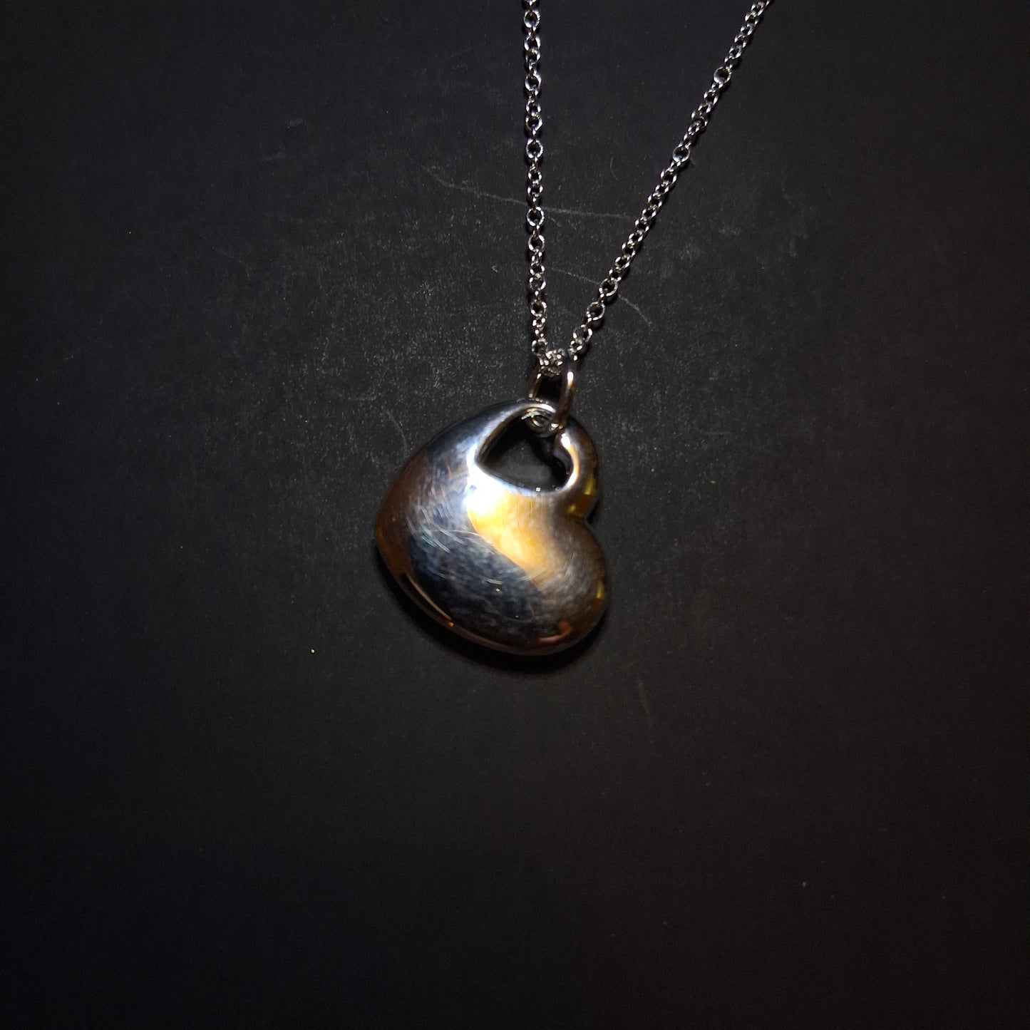 Silver heart chain necklace fine jewlry