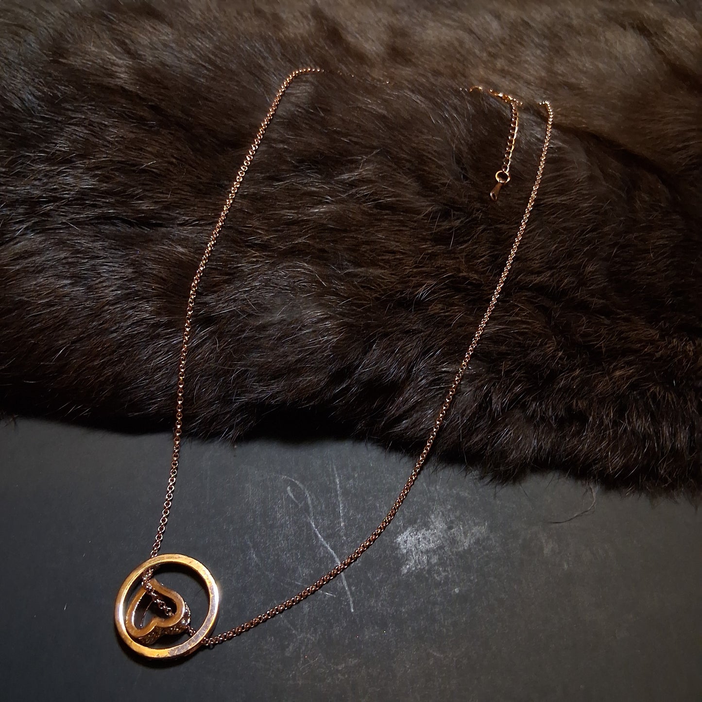 Light Copper Heart chain necklace