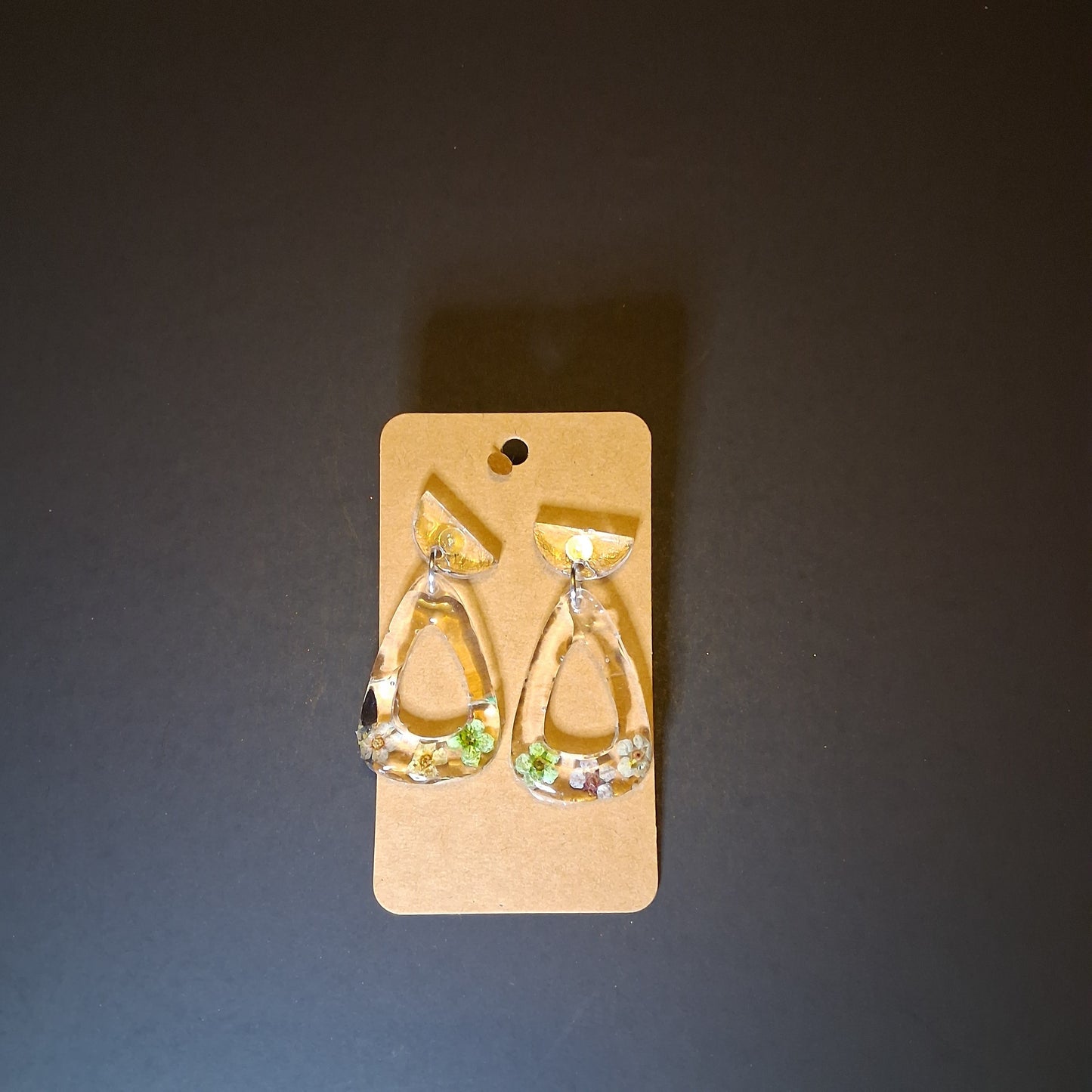 Handmade Resin Flower pendant earring