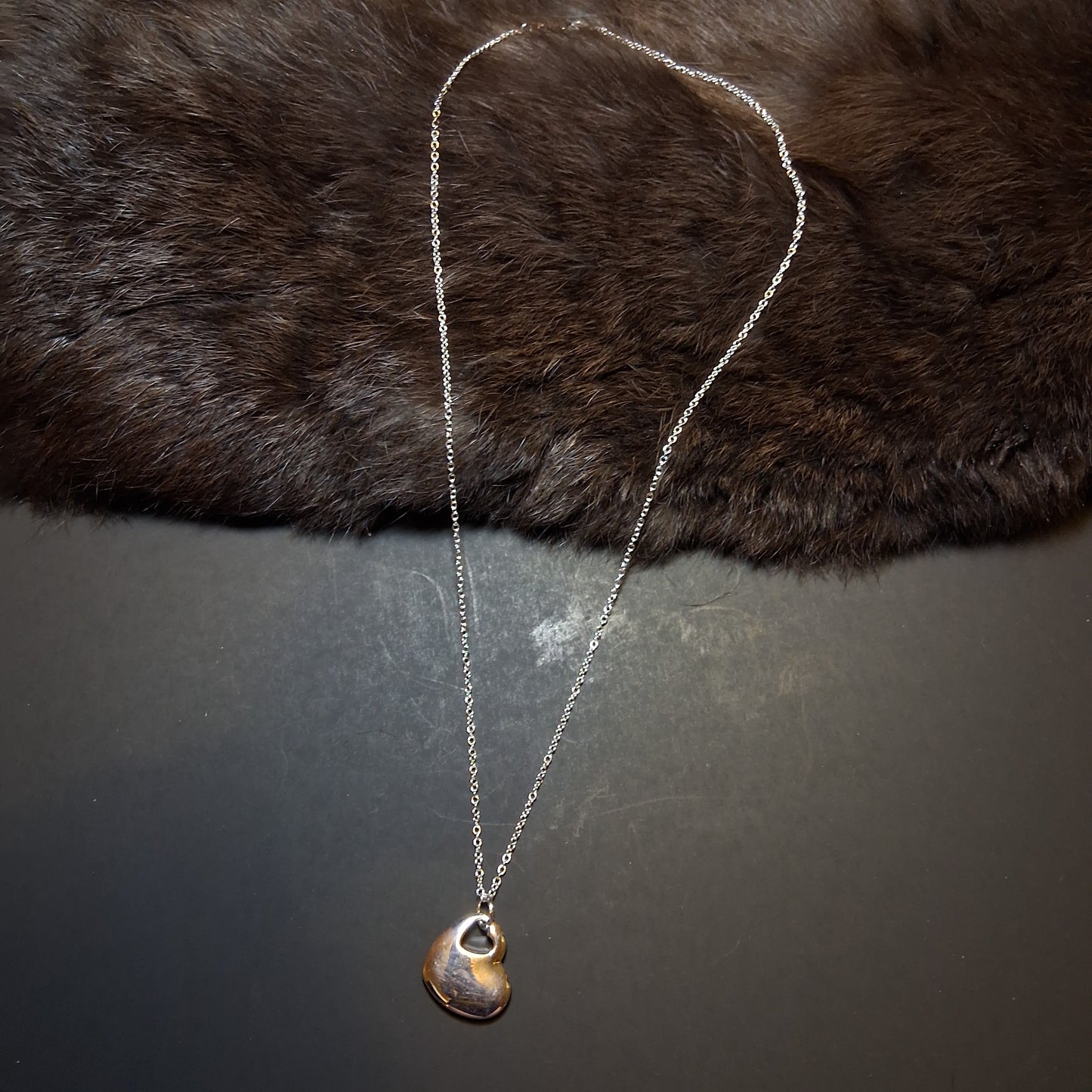 Silver heart chain necklace fine jewlry