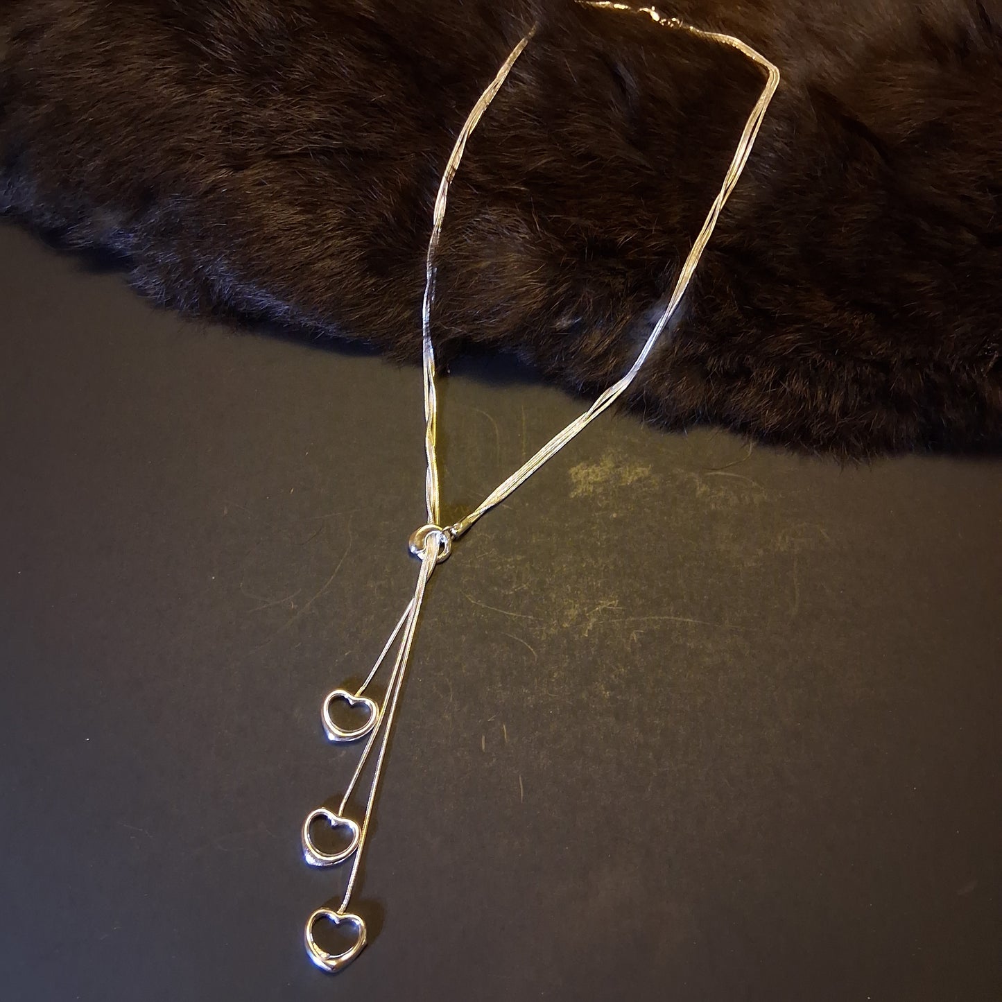 Authentic silver Dangle Heart Necklace fine Jewlery