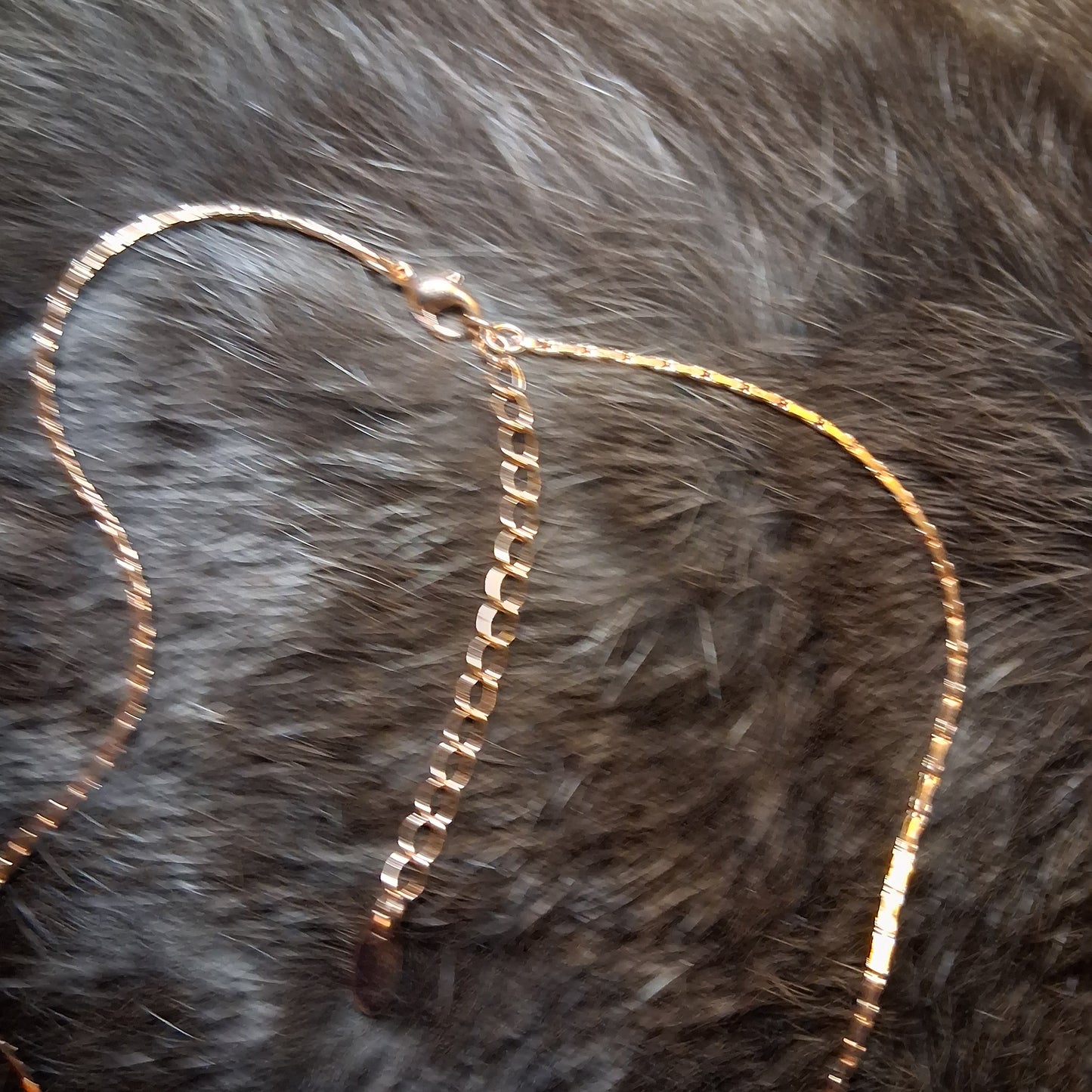 Brassy Copper heart pendant chain necklace