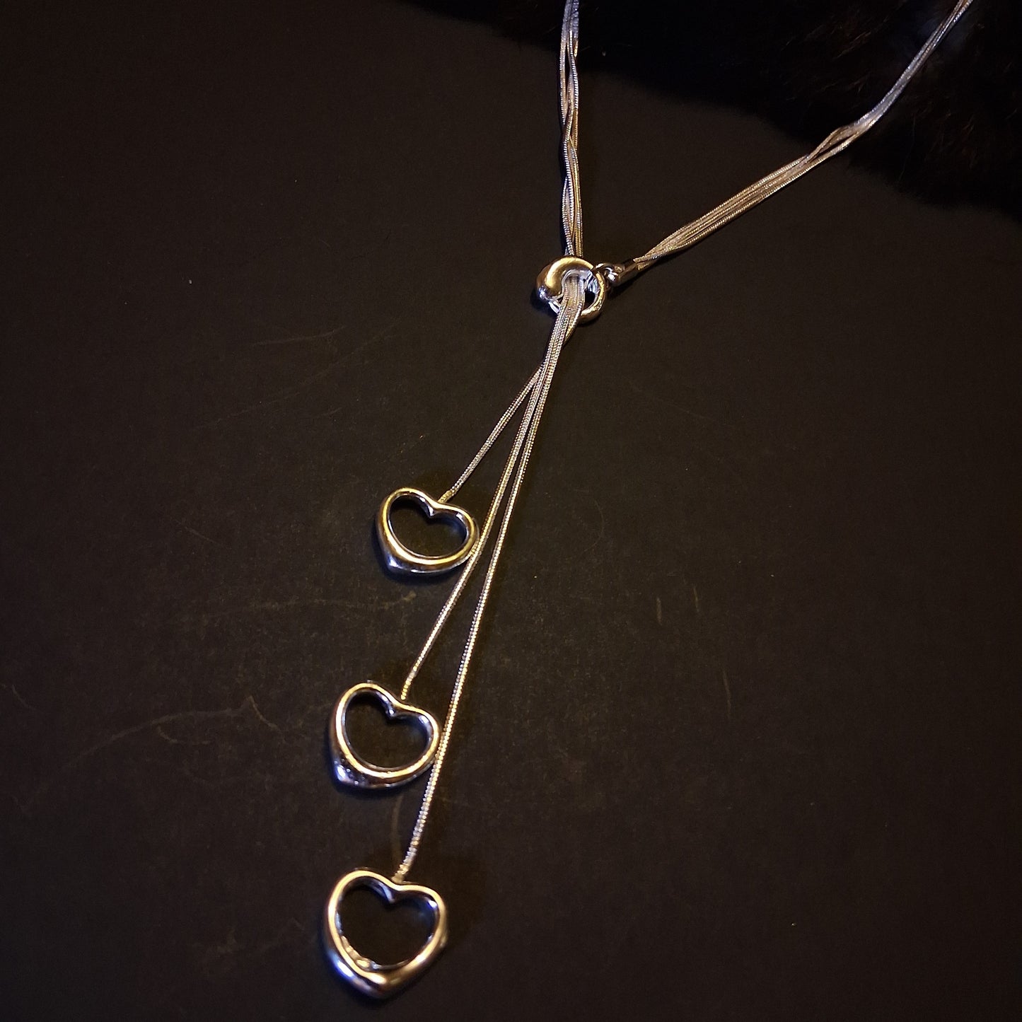 Authentic silver Dangle Heart Necklace fine Jewlery