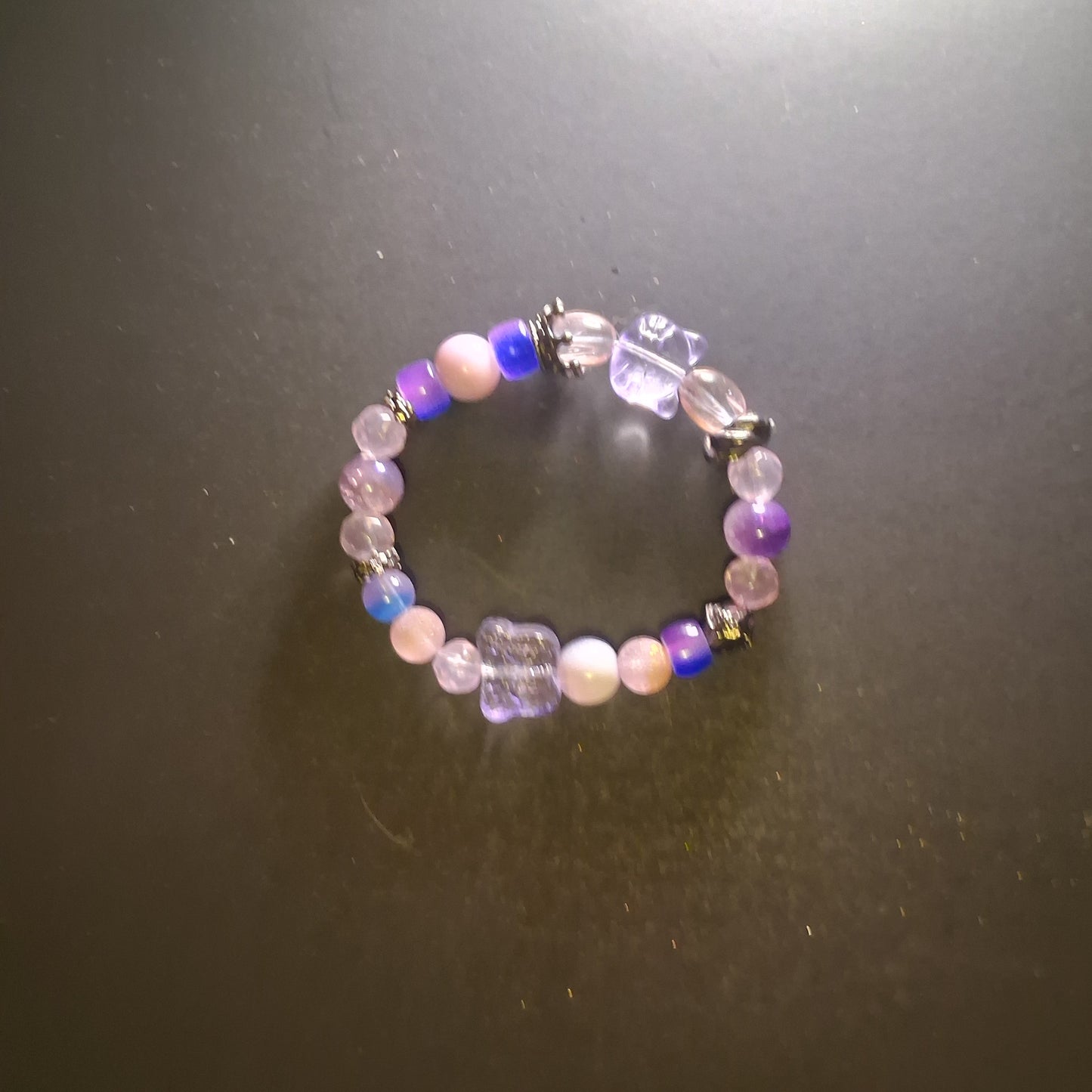 Purple Butterfly Kitty theme bracelet