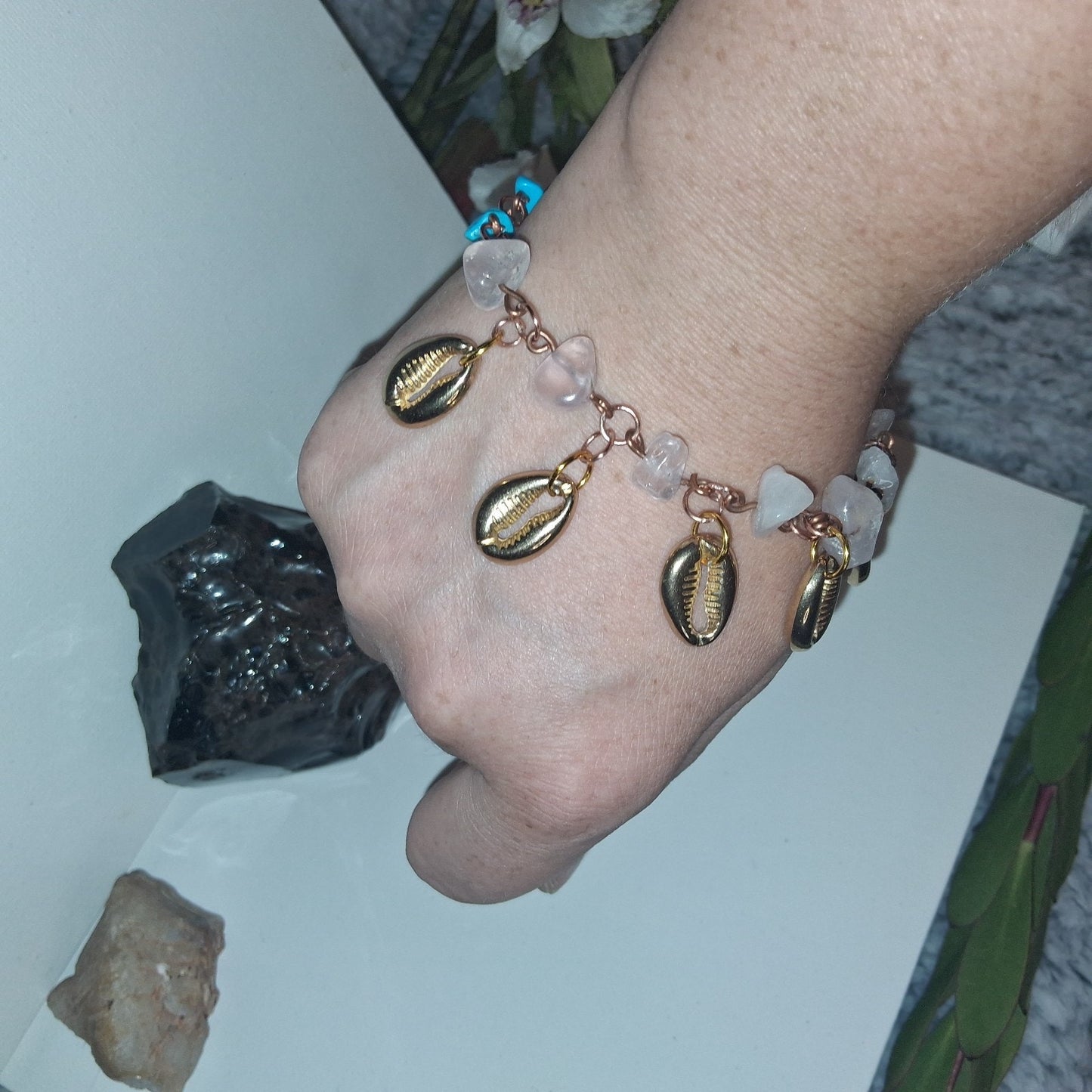 Gorgeous Handmade BOHEMIAN OCEAN THEME SHELL TURQUOISE BEADED BRACELETS