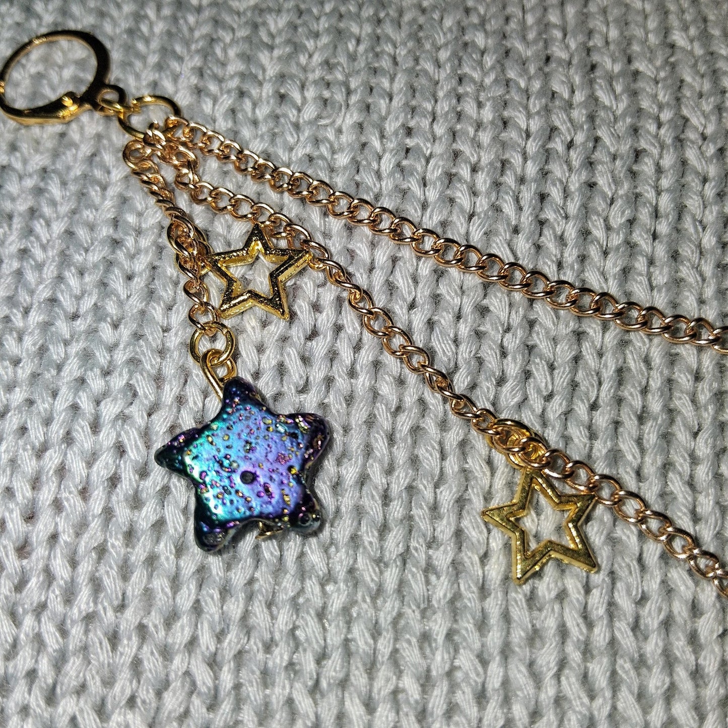 Beautiful Shooting Stars Golden Chain Dangle Earrings for Women