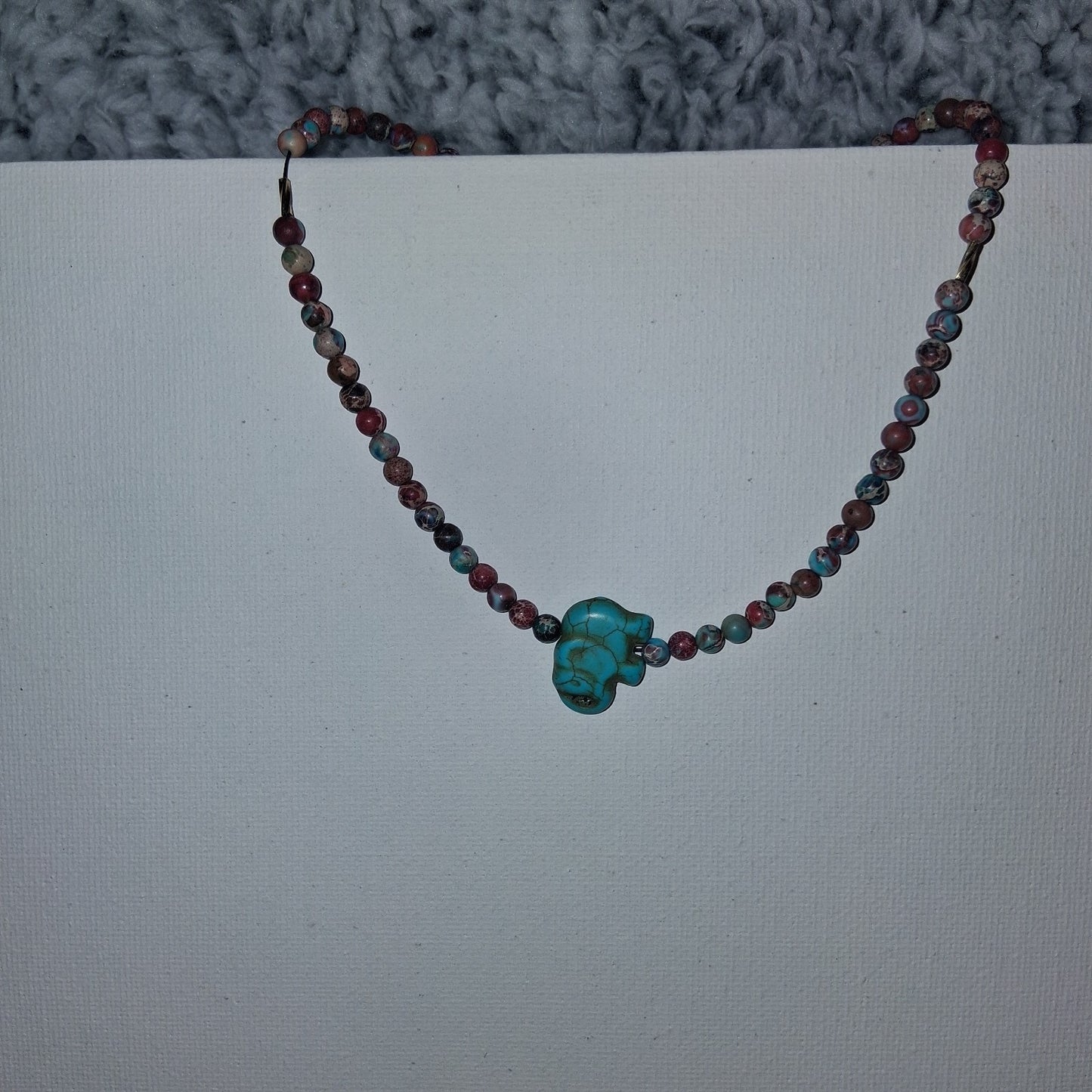 Blue Elephant CHOCKER necklace Ceramic And Stone Crystal Beads