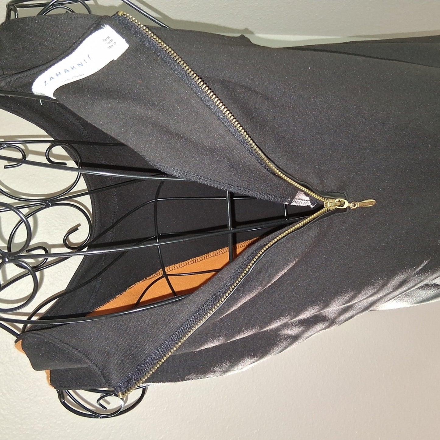 Stylish Black and Orange Sleeveless Dress