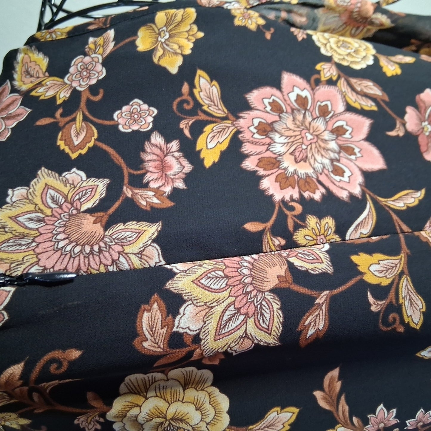 Floral Black off-shoulder dress