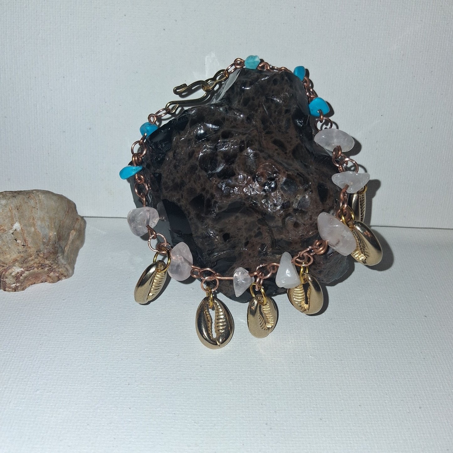 Gorgeous Handmade BOHEMIAN OCEAN THEME SHELL TURQUOISE BEADED BRACELETS