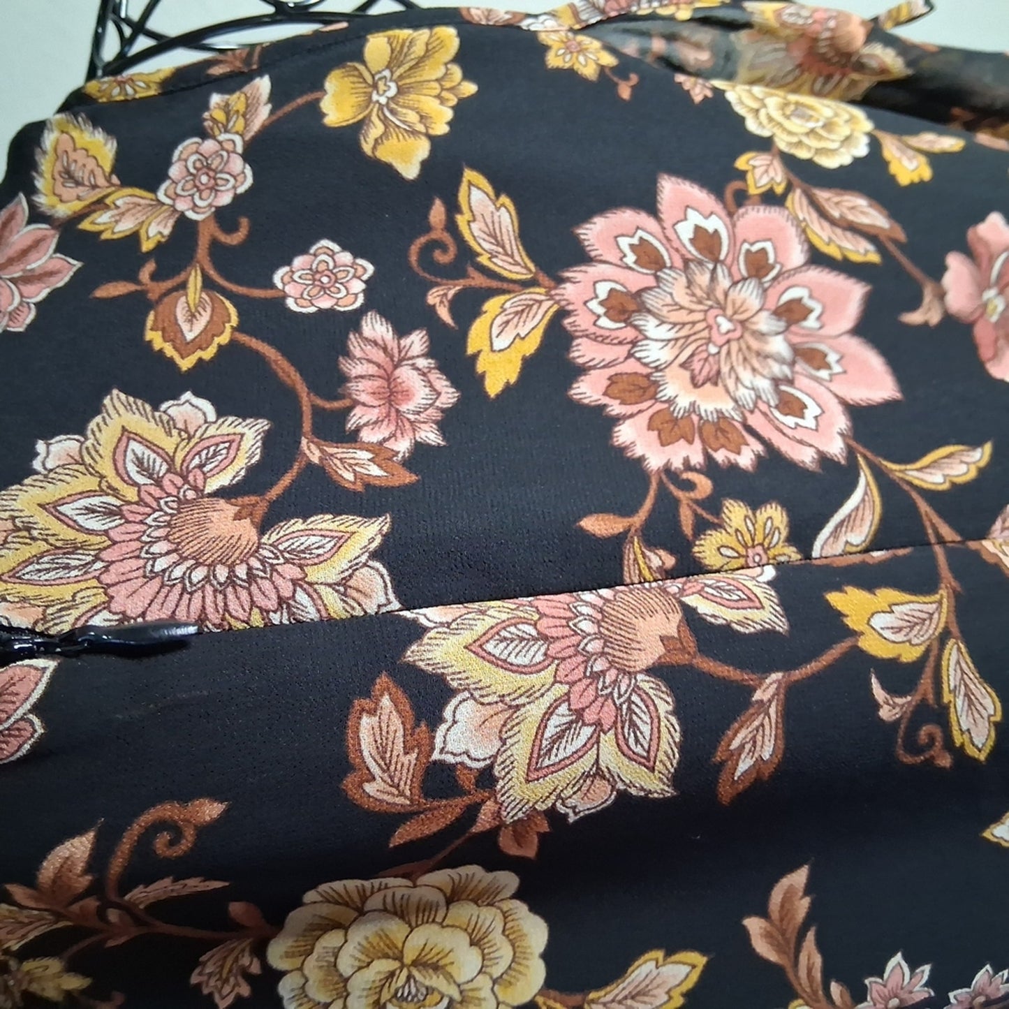 Floral Black off-shoulder dress