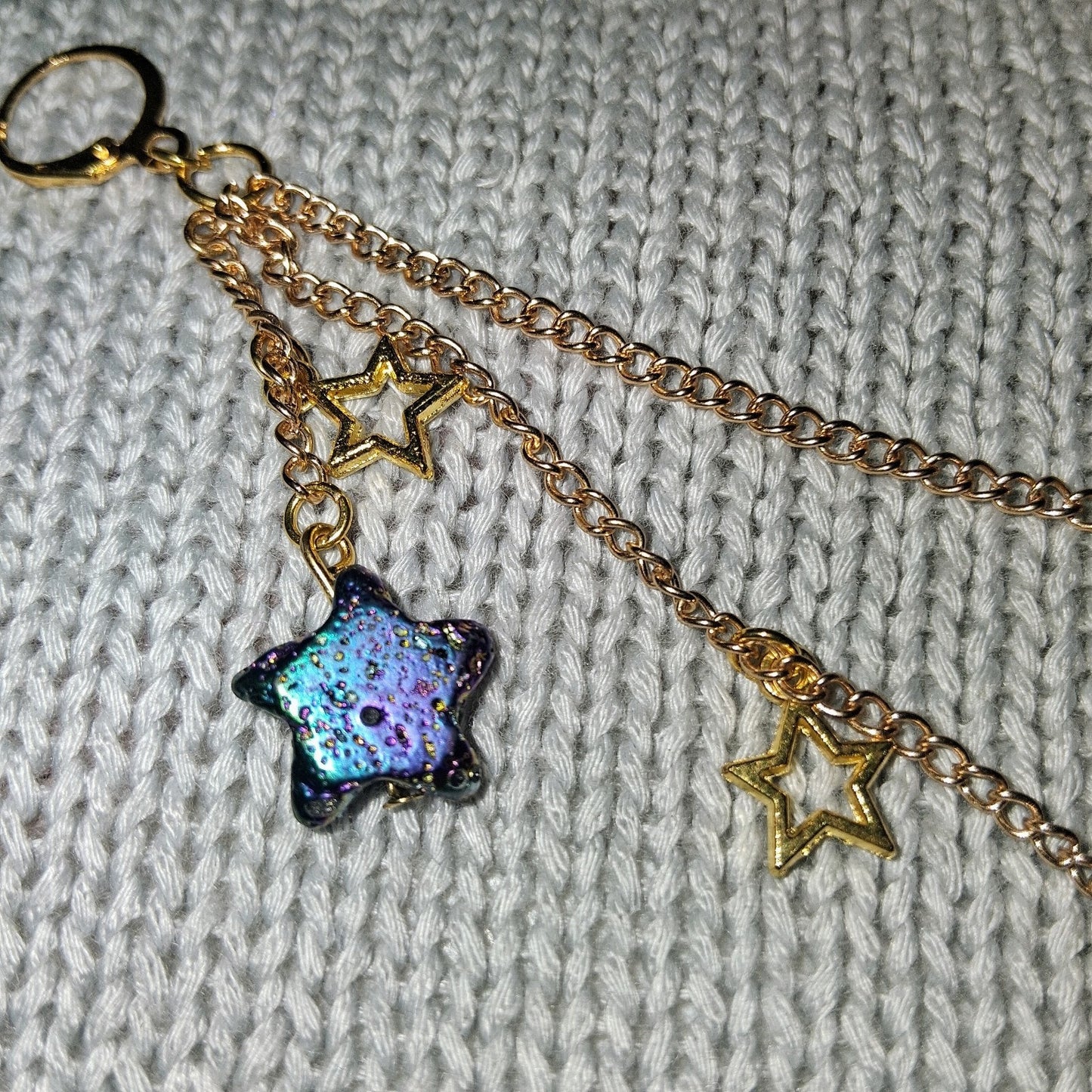 Beautiful Shooting Stars Golden Chain Dangle Earrings for Women