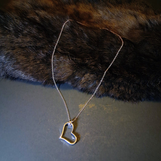 Silver Heart Chain Necklace Fine Jewlery