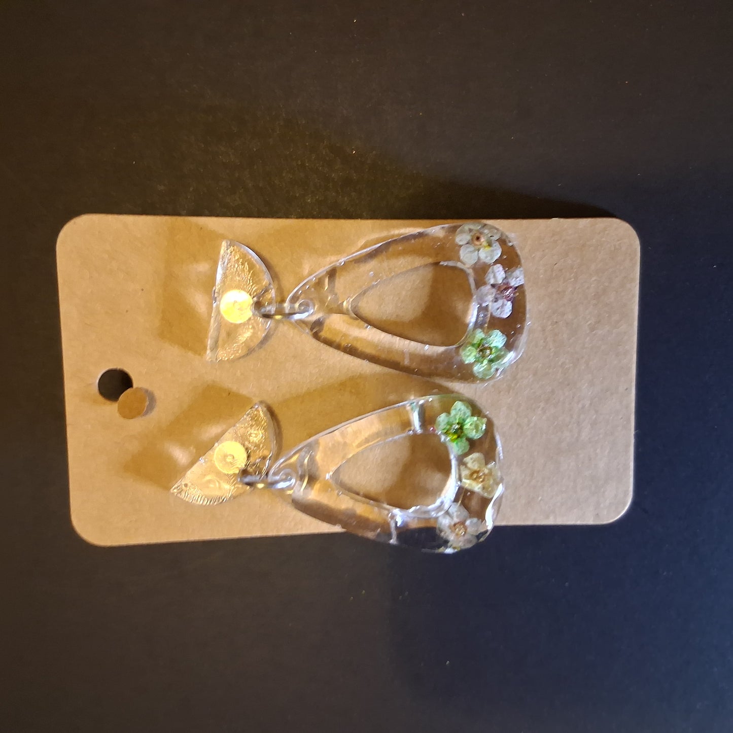 Handmade Resin Flower pendant earring