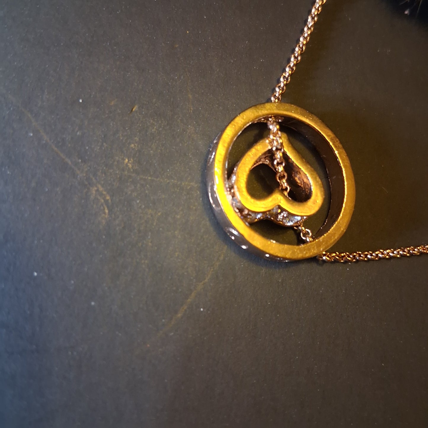 Light Copper Heart chain necklace